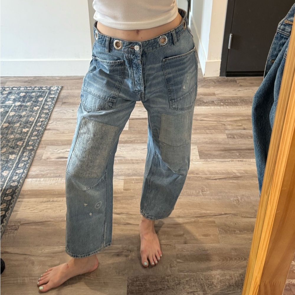 We The Free Distressed Blue Boyfriend Jeans
